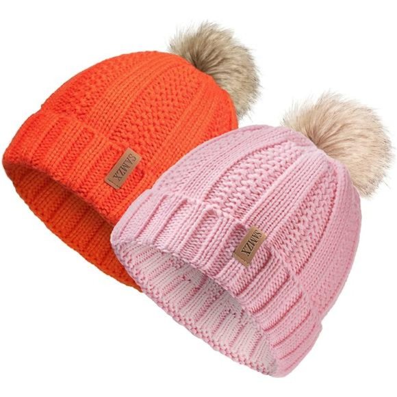 Womens Winter Hat Thick Cable Knit Warm Beanie